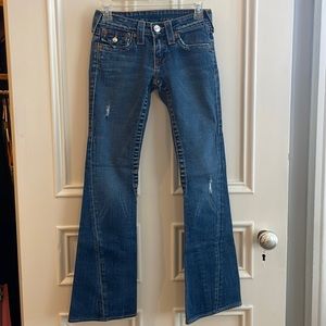 True religion low rise flare jeans